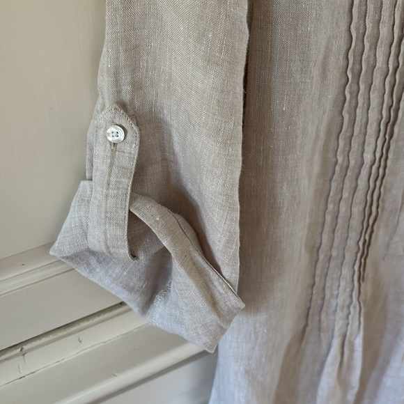 J McLaughlin Linen Tunic Dress in Oatmeal M - Picture 3 of 5